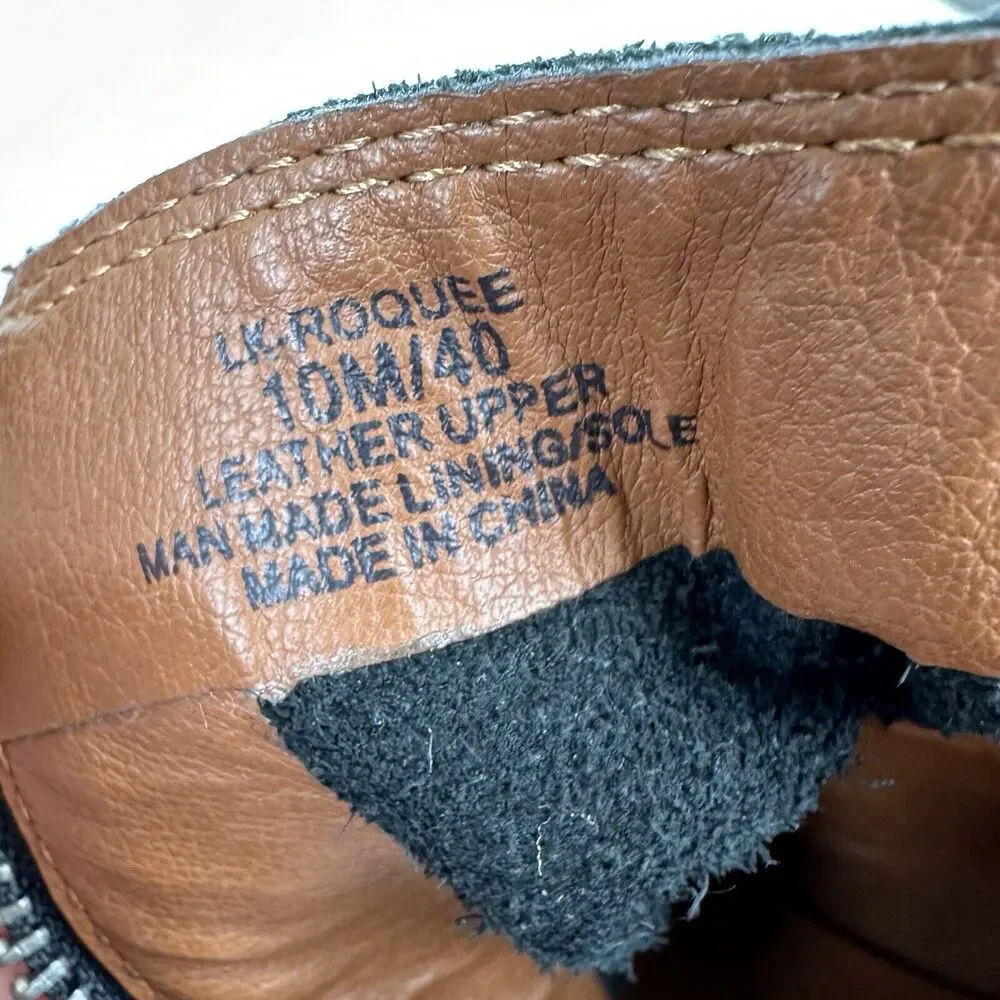 Lucky Brand Roquee Zippered Ankle Booties Black Leather‎ Block Heel Size 10 M